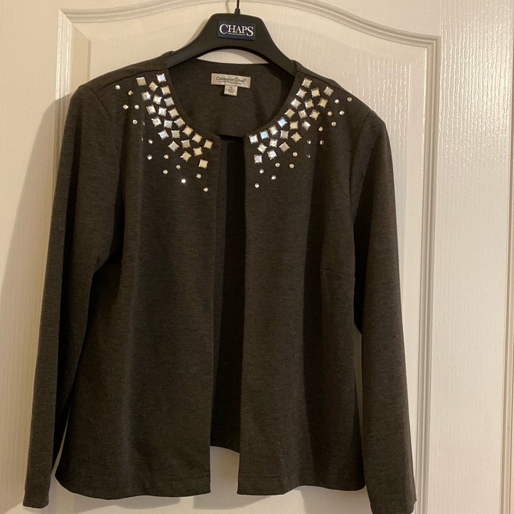 Coldwater Creek Open Front Bedazzled Jacket PL
